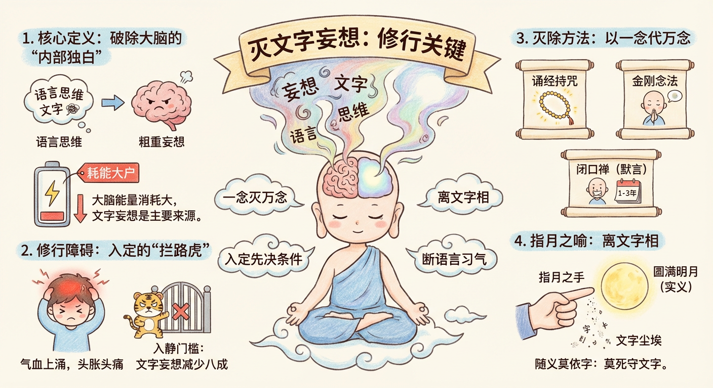 滅文字妄想(一) - 禪修方法圖解